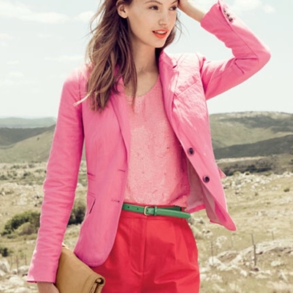 J. Crew Jackets & Blazers - J Crew Classic schoolboy blazer pink/herringbone